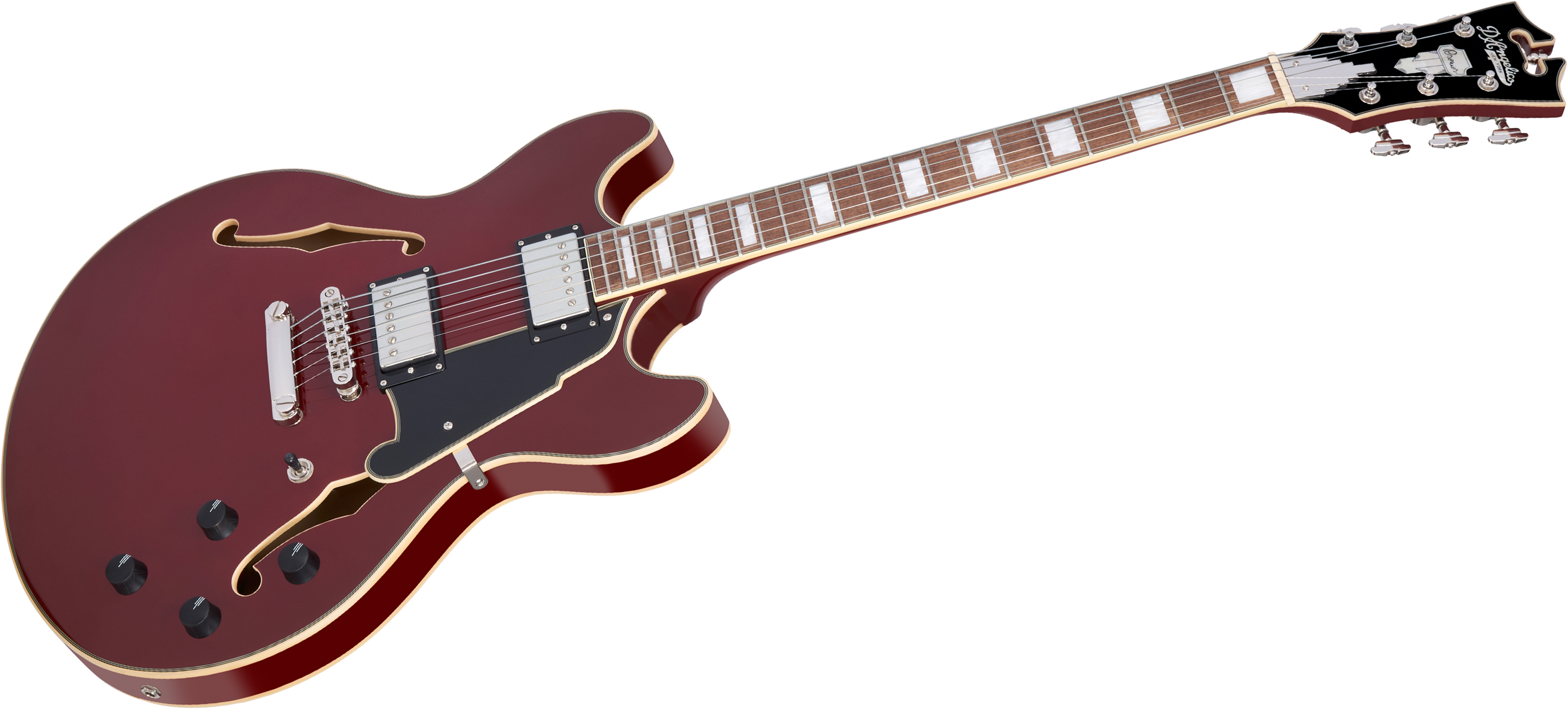 D'angelico Premier Dc 2h Ht Wal - Burnt Red - Semi hollow elektriche gitaar - Variation 2