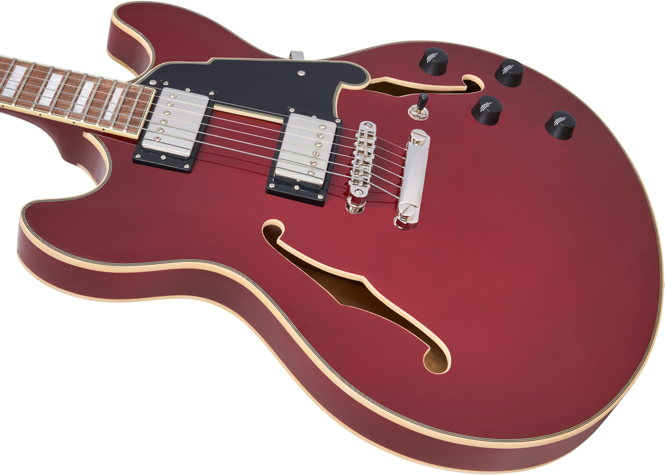 D'angelico Premier Dc 2h Ht Wal - Burnt Red - Semi hollow elektriche gitaar - Variation 3