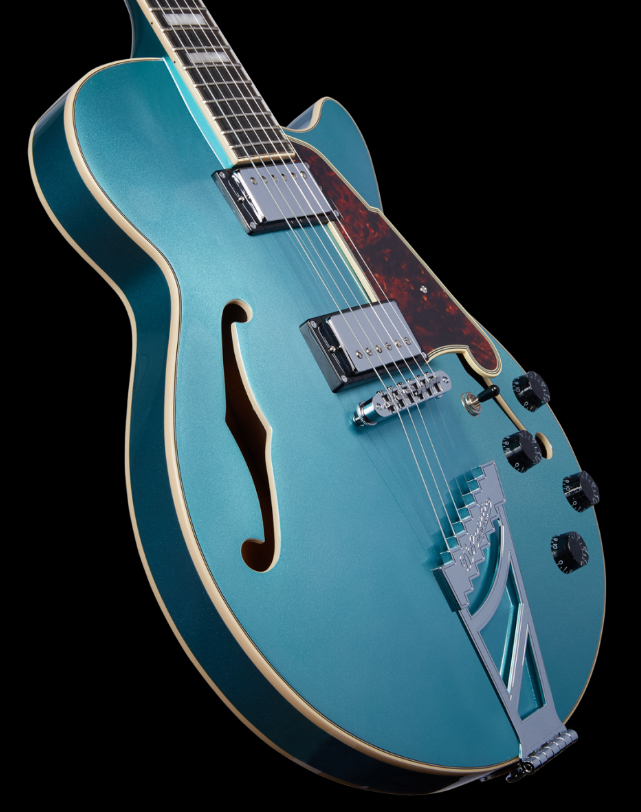 D'angelico Ss Premier 2h Ht Rw - Ocean Turquoise - Hollow bodytock elektrische gitaar - Variation 3