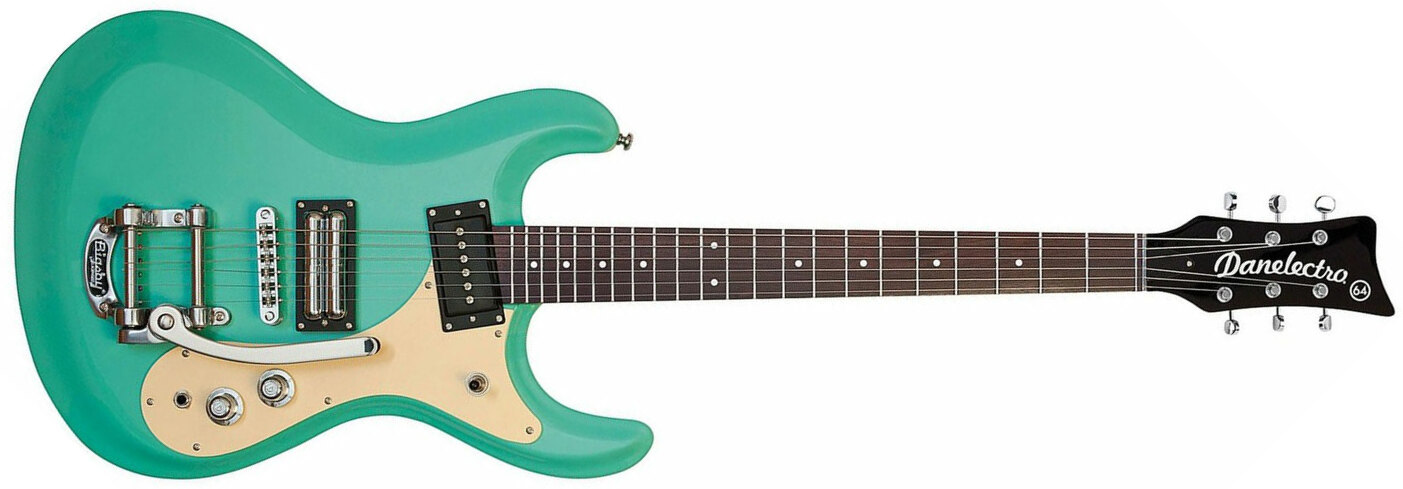 Danelectro The 64 Guitar Hs Trem Rw - Dark Aqua - Guitarra eléctrica de doble corte. - Main picture