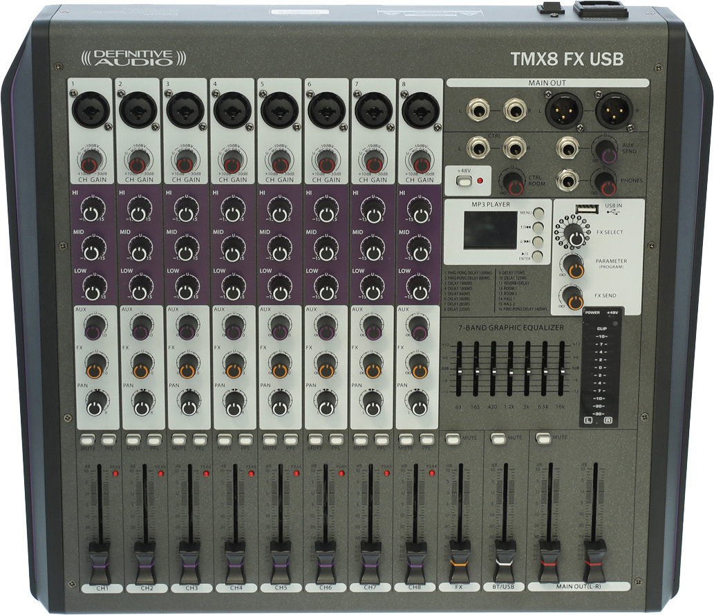 Definitive Audio Tmx8 Fx Usb - Analoge Mengtafel - Main picture