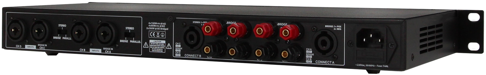 Definitive Audio Quad 1u 150d - Multi-kanalen krachtversterker - Variation 2