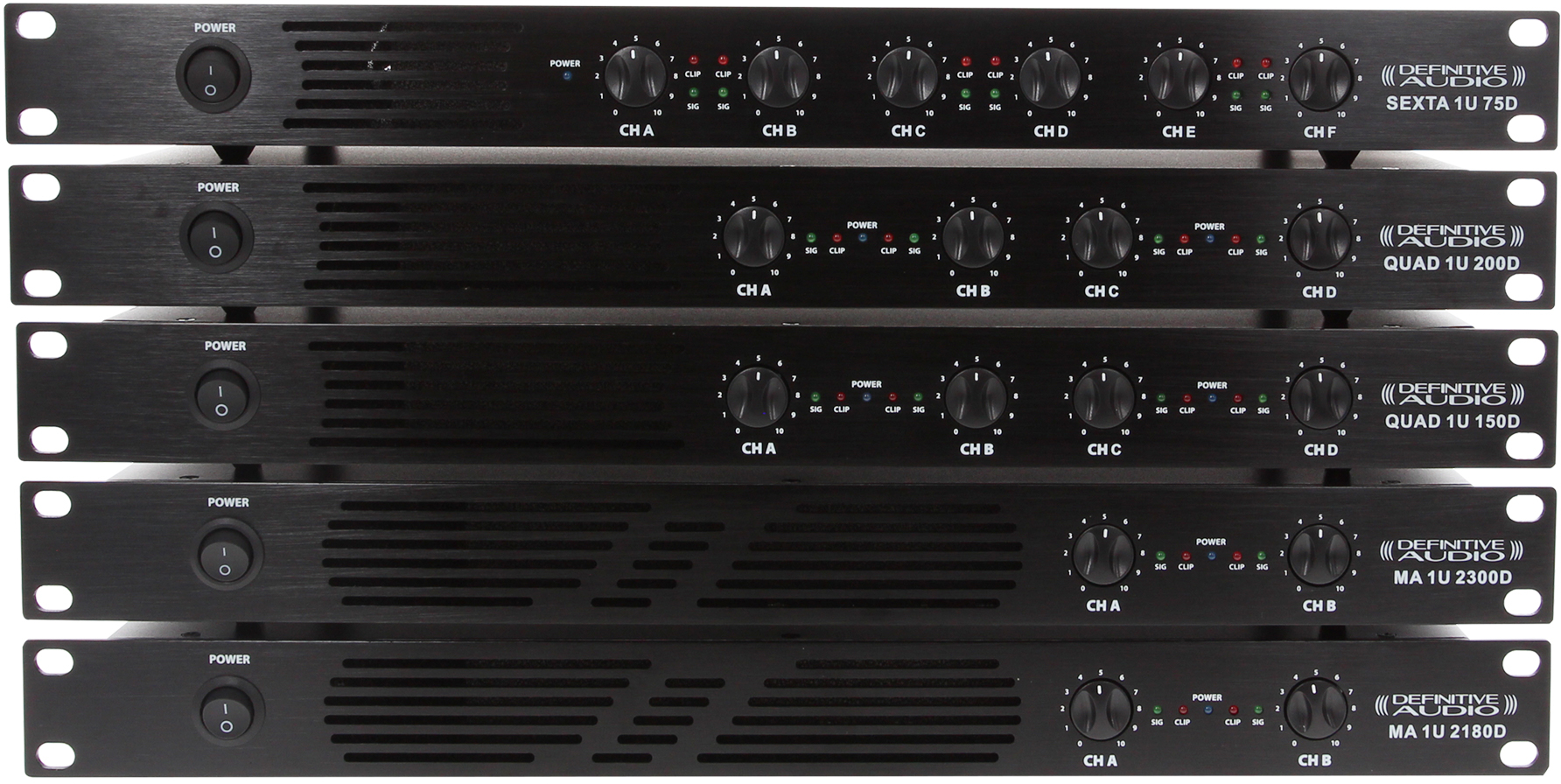 Definitive Audio Quad 1u 200d - Multi-kanalen krachtversterker - Variation 1