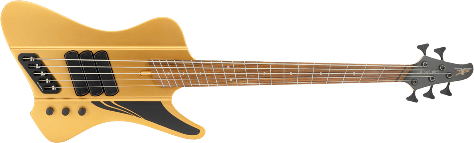 Dingwall D-roc Standard-3 5c 3pu Active Pf - Matte Metallic Gold - Solid body elektrische bas - Main picture