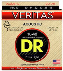 Westerngitaarsnaren  Dr VTA-10 Acoustic Guitar 6-String Set Veritas Phosphor Bronze 10-48 - Snarenset