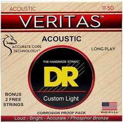 Westerngitaarsnaren  Dr VTA-11 VERITAS Coated Core Custom Light 11-50 - Snarenset