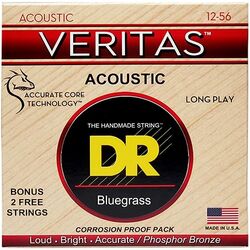 Westerngitaarsnaren  Dr VTA-12-56 VERITAS Coated Core Technology  Bluegrass 12-56 - Snarenset