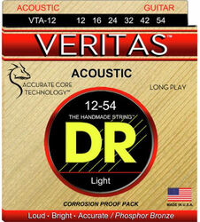 Westerngitaarsnaren Dr VTA-12 Acoustic Guitar 6-String Set Veritas Phosphor Bronze 12-54 - Snarenset