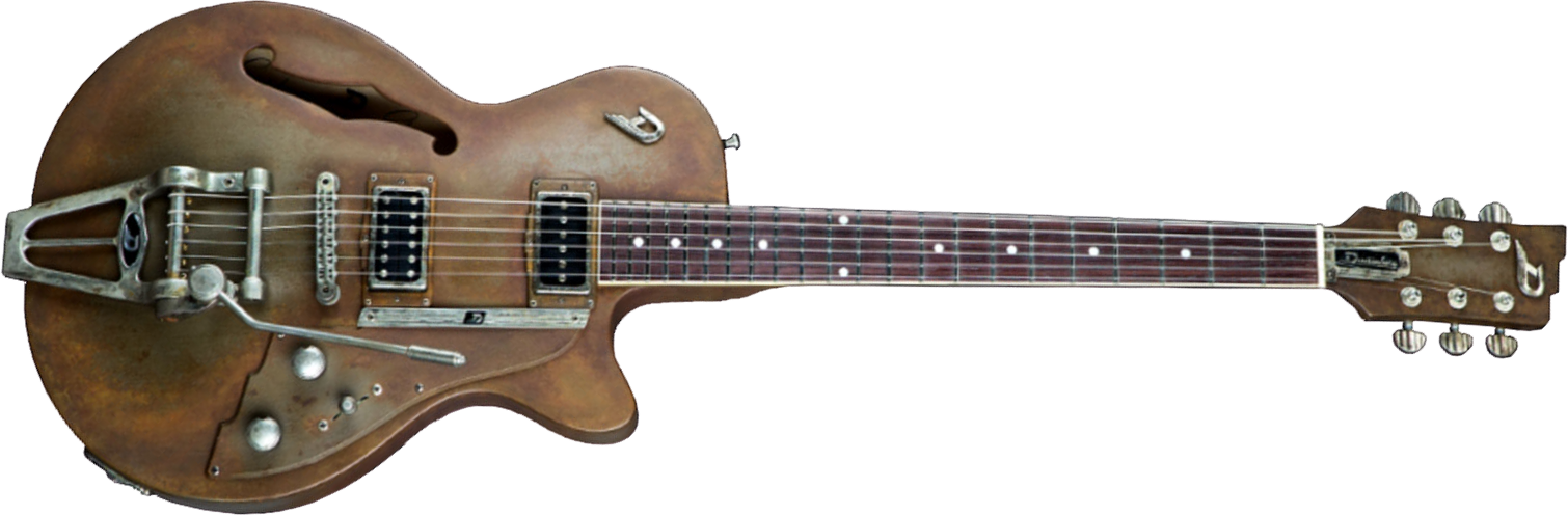 Duesenberg Custom Shop Starplayer Tv Hs Trem Rw - Rusty Steel - Semi hollow elektriche gitaar - Main picture