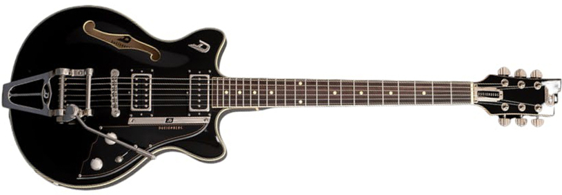 Duesenberg Fullertone Tv Hs Trem Rw - Black - Semi hollow elektriche gitaar - Main picture