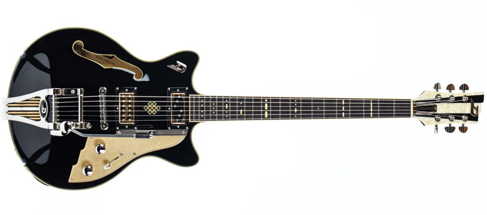 Duesenberg Joe Walsh Alliance Signature Hs Trem Rw - Black - Semi hollow elektriche gitaar - Main picture