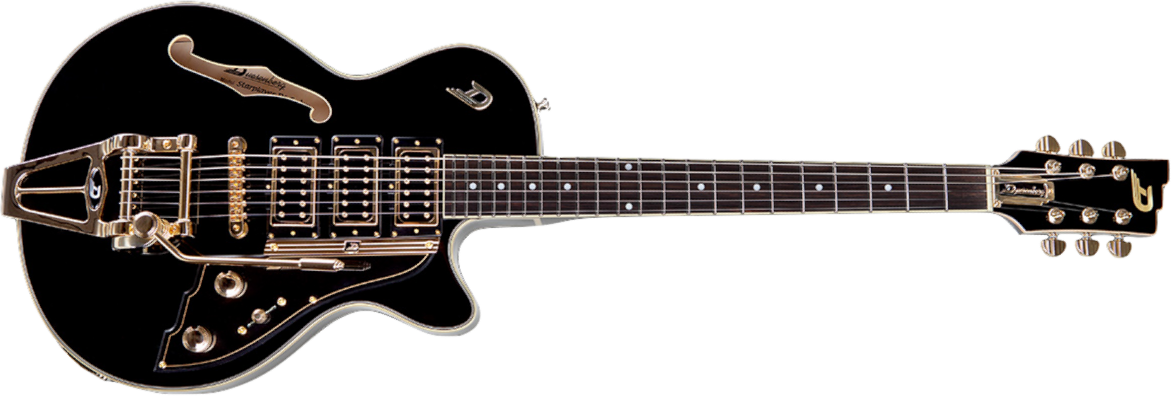 Duesenberg Starplayer Custom 3pu Trem Rw - Black - Semi hollow elektriche gitaar - Main picture