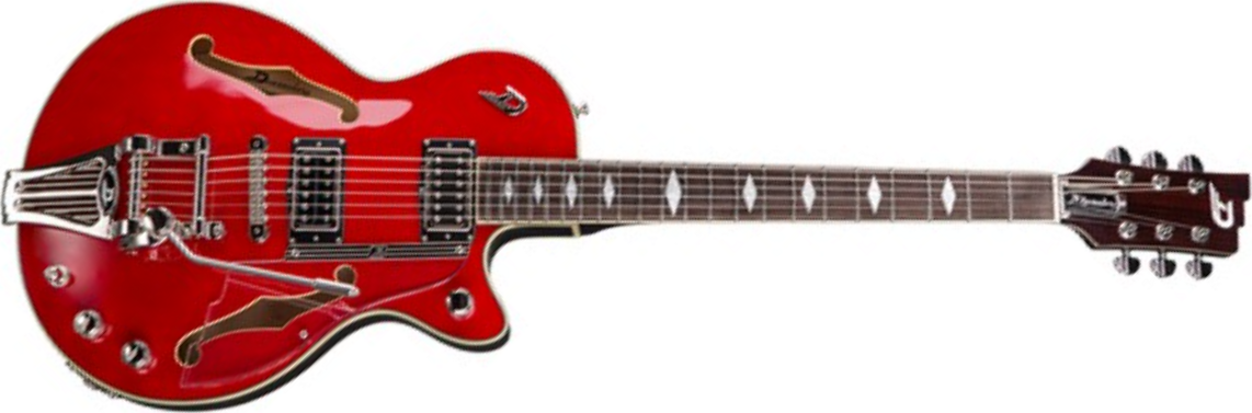 Duesenberg Starplayer Tv Deluxe Double F-hole Hs Trem Rw - Crimson Red - Semi hollow elektriche gitaar - Main picture