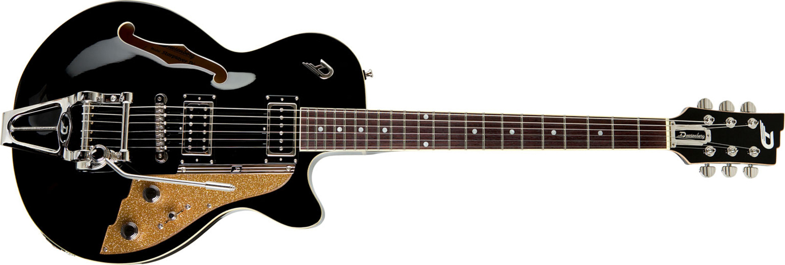 Duesenberg Starplayer Tv Hs Trem Rw - Black - Semi hollow elektriche gitaar - Main picture