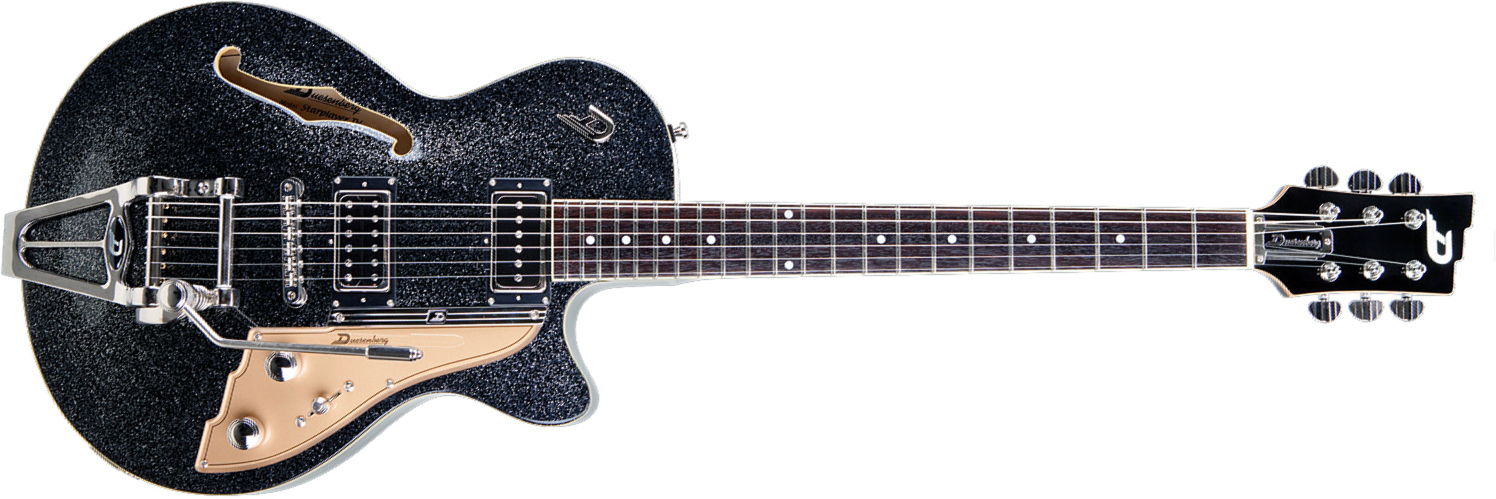 Duesenberg Starplayer Tv Hs Trem Rw - Black Sparkle - Semi hollow elektriche gitaar - Main picture