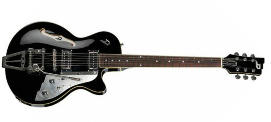 Duesenberg Starplayer Tv+ Piezo Hs Trem Rw - Black - Semi hollow elektriche gitaar - Main picture