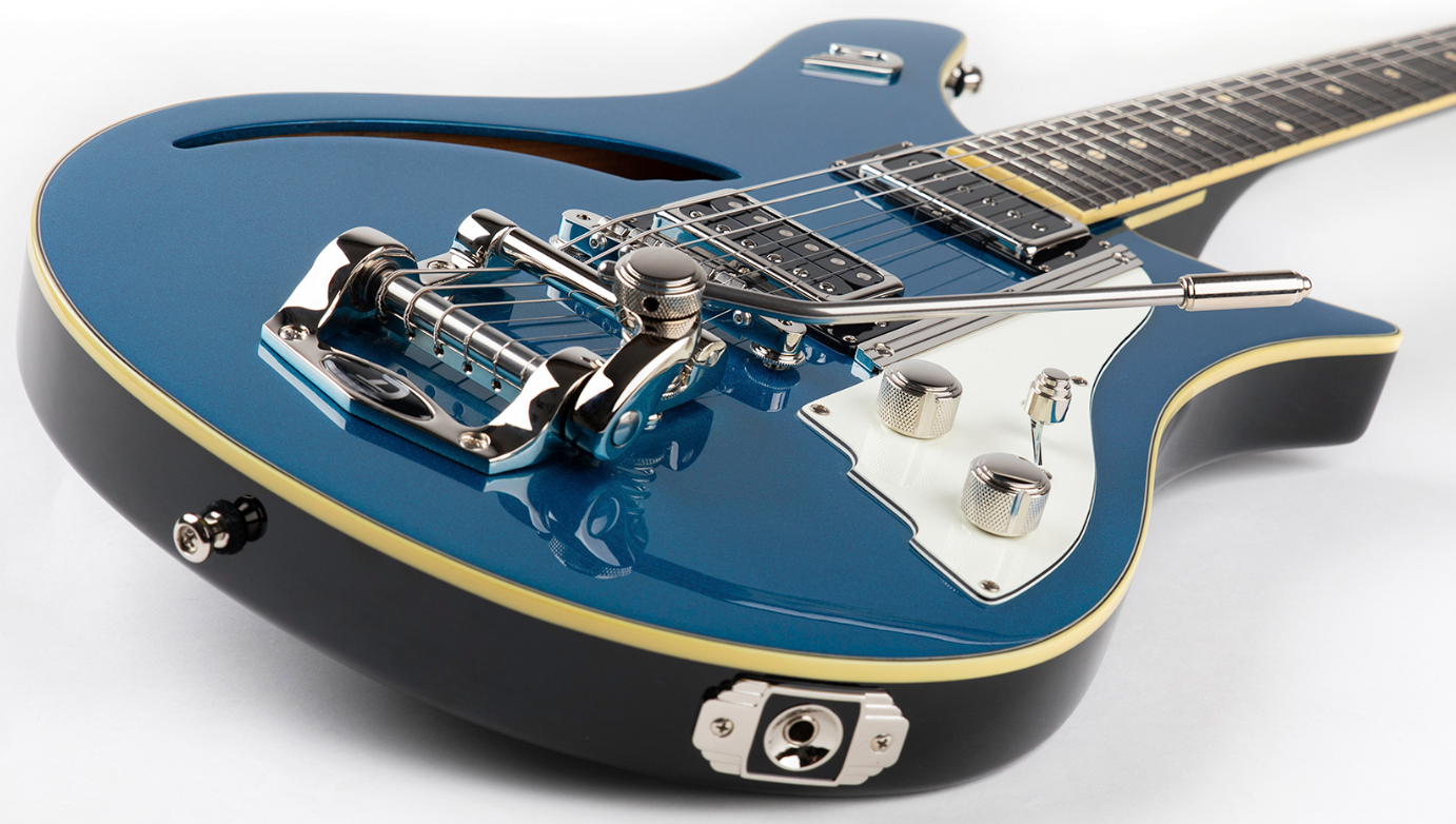 Duesenberg Double Cat Hs Trem Rw - Catalina Blue - Semi hollow elektriche gitaar - Variation 1