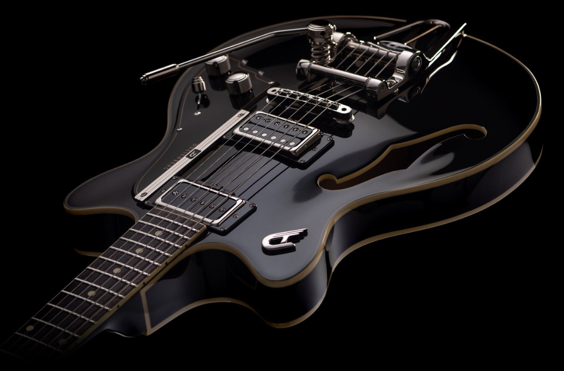Duesenberg Fullertone Tv Hs Trem Rw - Black - Semi hollow elektriche gitaar - Variation 1