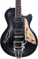 Semi hollow elektriche gitaar Duesenberg Starplayer TV - Black sparkle