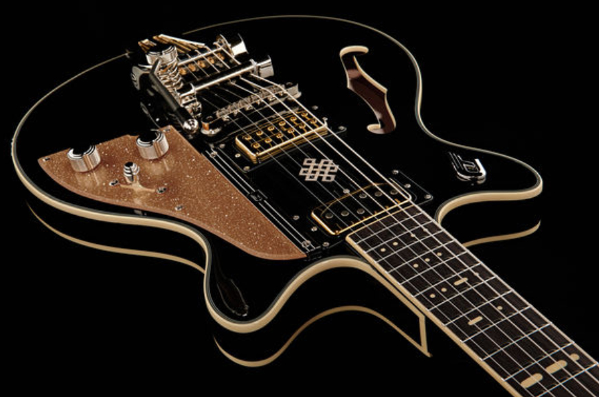 Vierde Metafoor replica Semi hollow elektriche gitaar Duesenberg Joe Walsh Alliance - black zwart