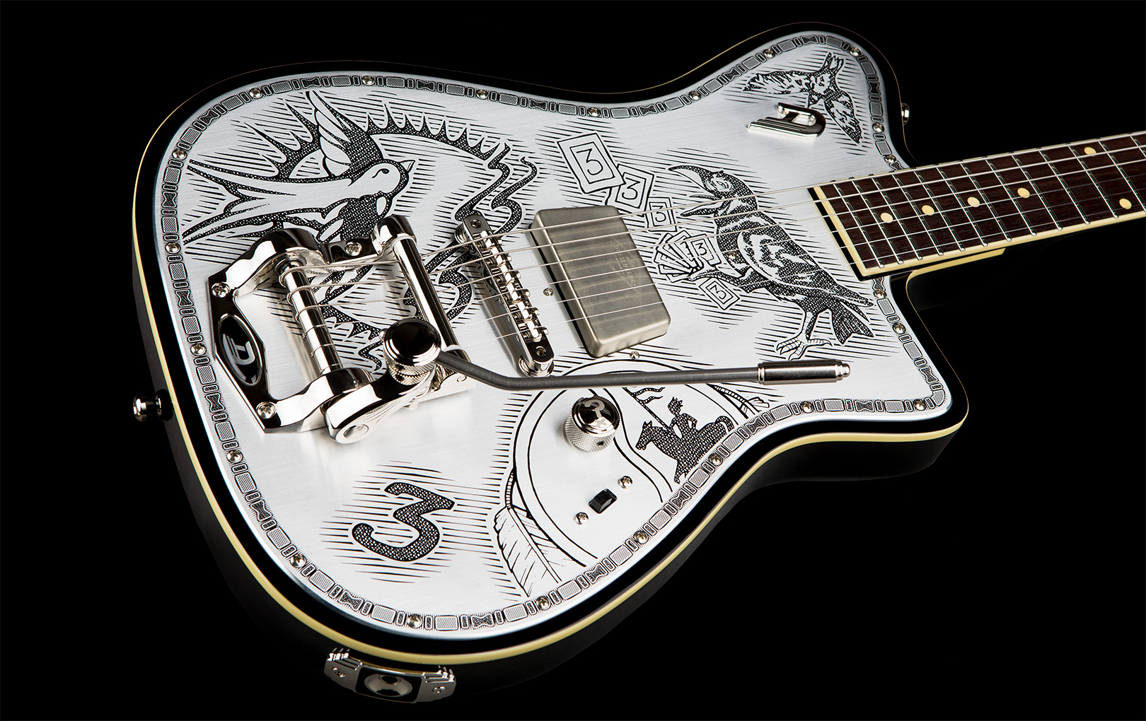 Duesenberg Johnny Depp Alliance S Trem Rw - Aluminium Plate - Kenmerkende elektrische gitaar - Variation 1