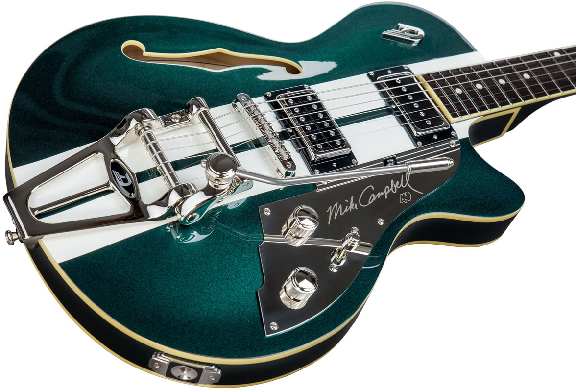 Duesenberg Mike Campbell Starplayer Tv 40th Ann. Alliance Signature Hs Trem Rw - Metallic Racing Green - Semi hollow elektriche gitaar - Variation 1