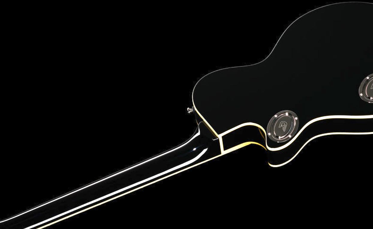 Duesenberg Senior Chambered H Ht Rw - Black - Enkel gesneden elektrische gitaar - Variation 2