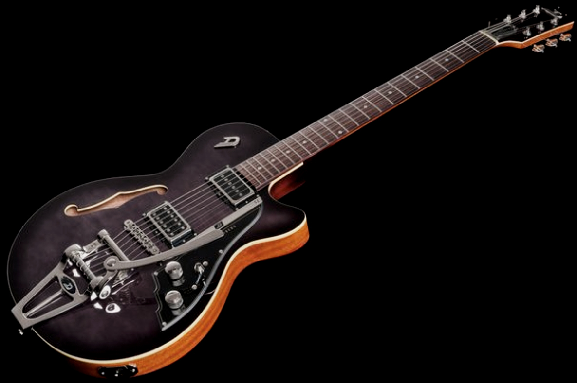 Duesenberg Starplayer Cbr Hs Trem Bigsby Rw - Transparent Black Burst - Semi hollow elektriche gitaar - Variation 2