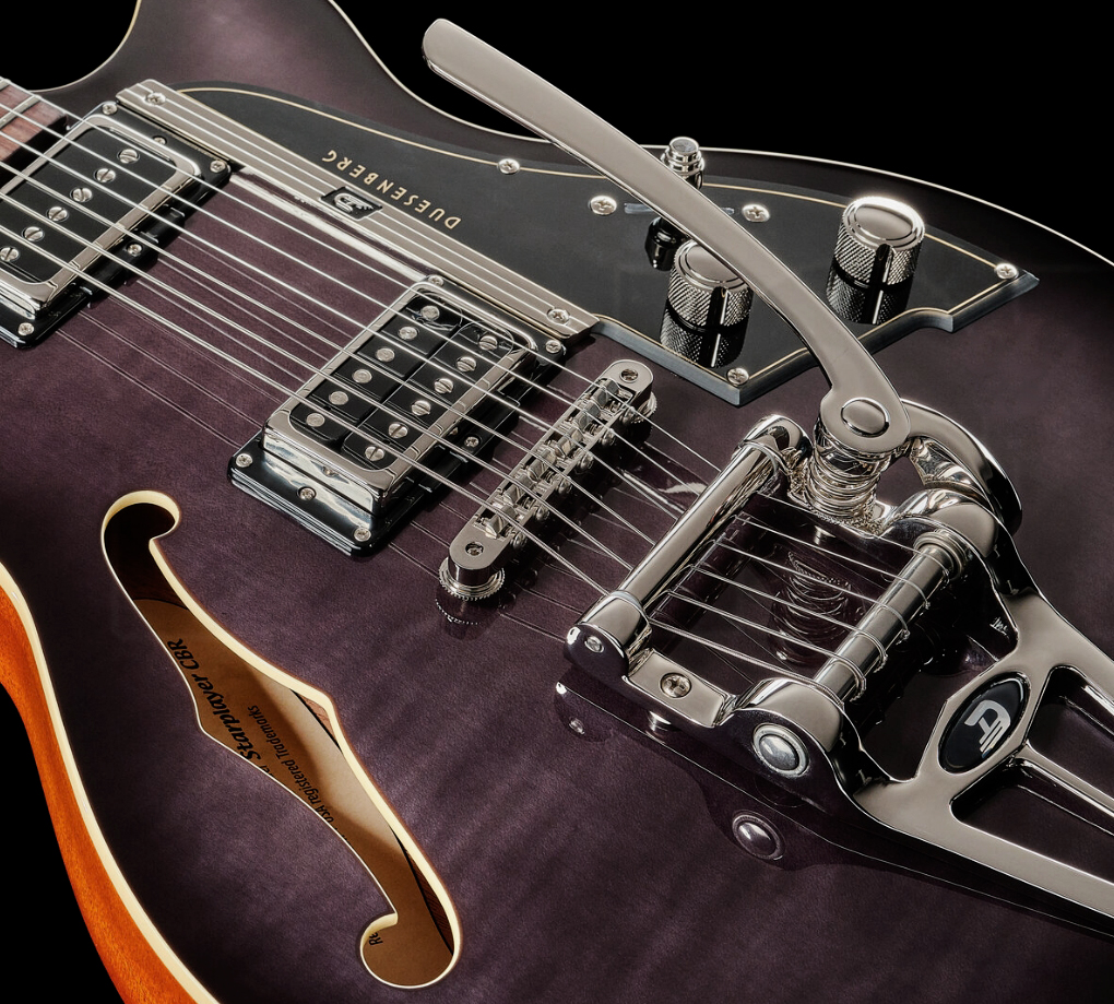 Duesenberg Starplayer Cbr Hs Trem Bigsby Rw - Transparent Black Burst - Semi hollow elektriche gitaar - Variation 3