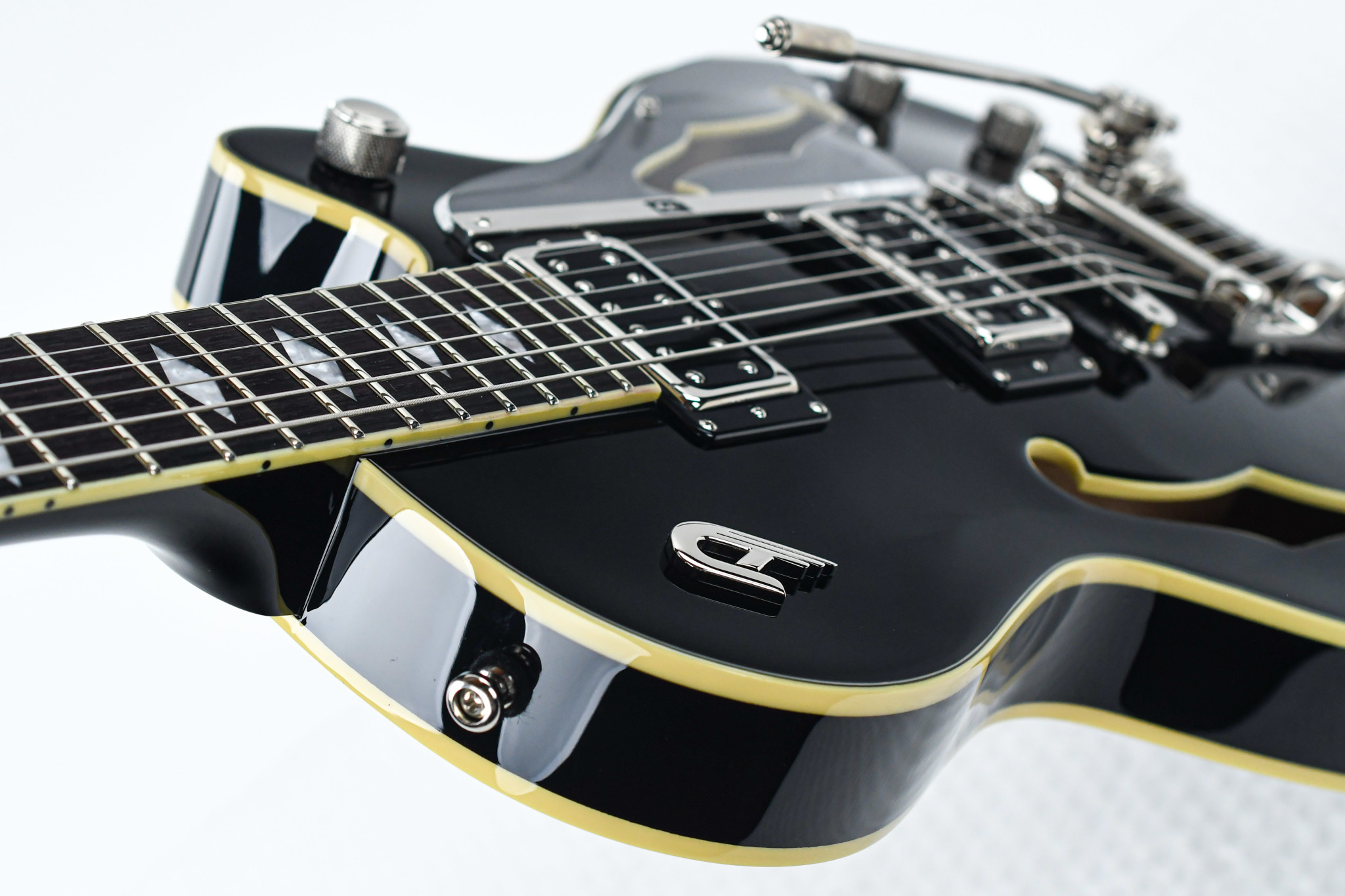 Duesenberg Starplayer Tv Deluxe Double F-hole Hs Trem Rw - Black - Semi hollow elektriche gitaar - Variation 3