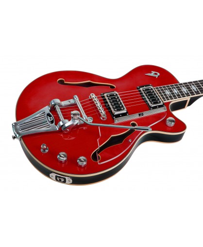 Duesenberg Starplayer Tv Deluxe Double F-hole Hs Trem Rw - Crimson Red - Semi hollow elektriche gitaar - Variation 3