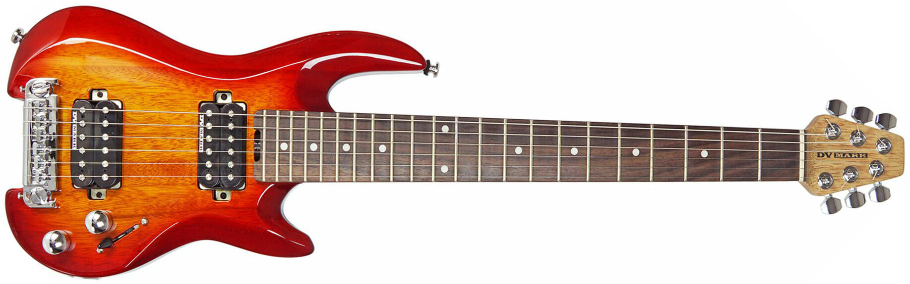 Dv Mark Dv Little Guitar G1 Hh Ht Rw - Cherry Red Sunburst - Elektrische reisgitaar - Main picture
