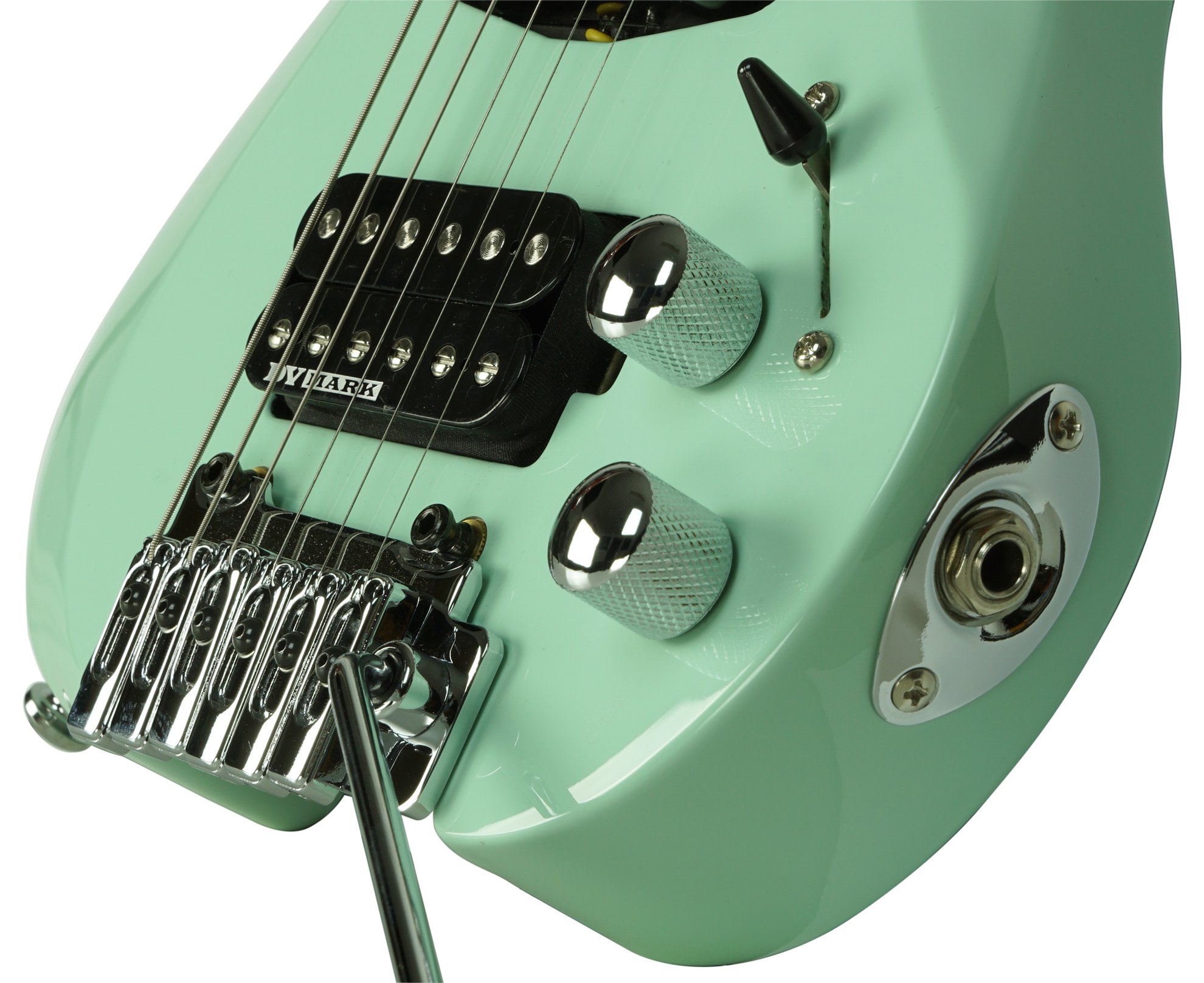 Dv Mark Dv Little Guitar F1 Hss Trem Mn - Carribean Green - Elektrische reisgitaar - Variation 3