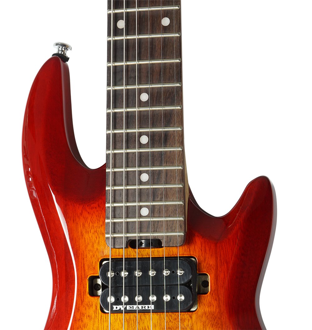 Dv Mark Dv Little Guitar G1 Hh Ht Rw - Cherry Red Sunburst - Elektrische reisgitaar - Variation 1