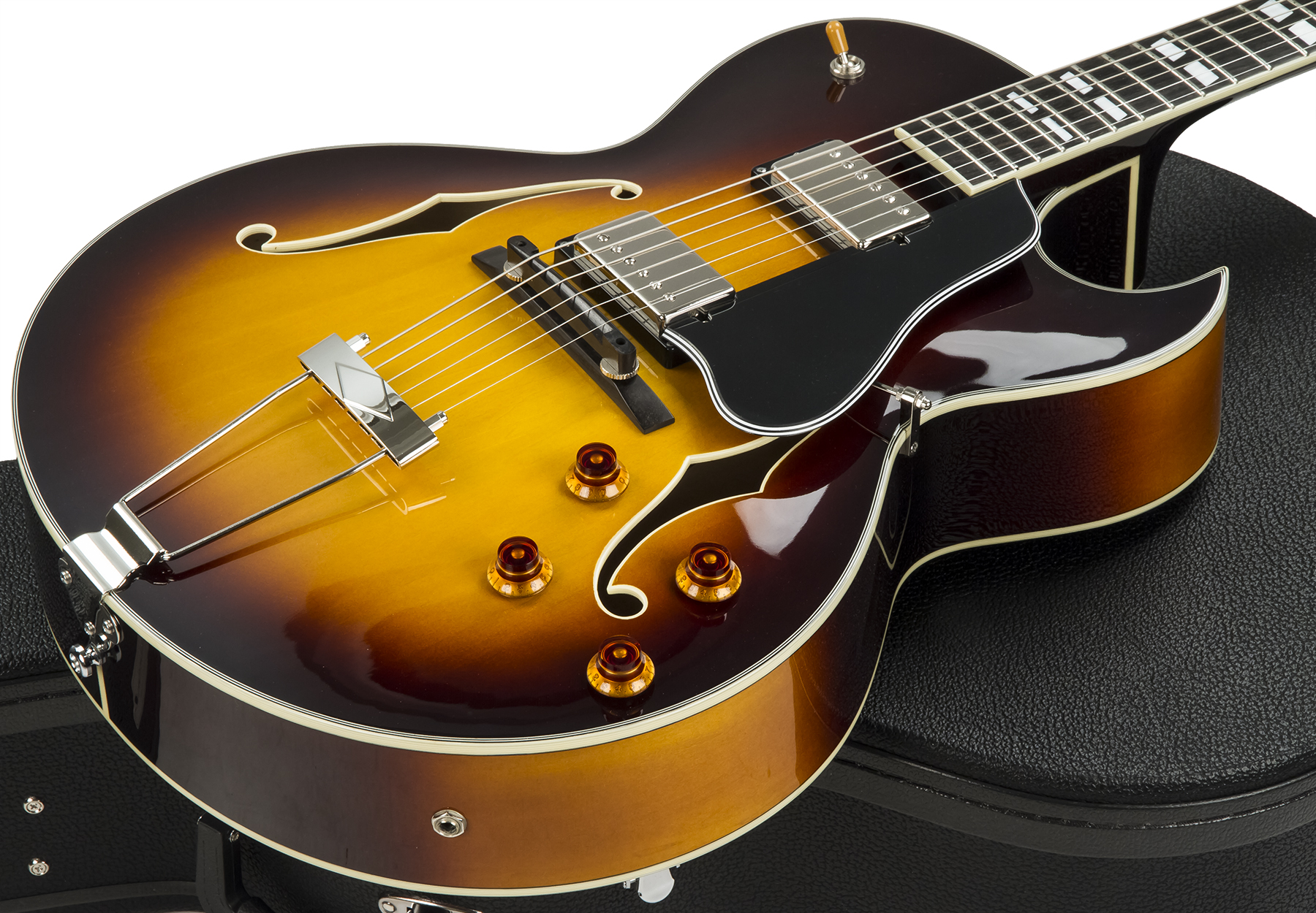 Eastman Ar372ce Lh Gaucher Archtop Laminate Tout Erable Rw +etui - Sunburst - Linkshandige elektrische gitaar - Variation 1