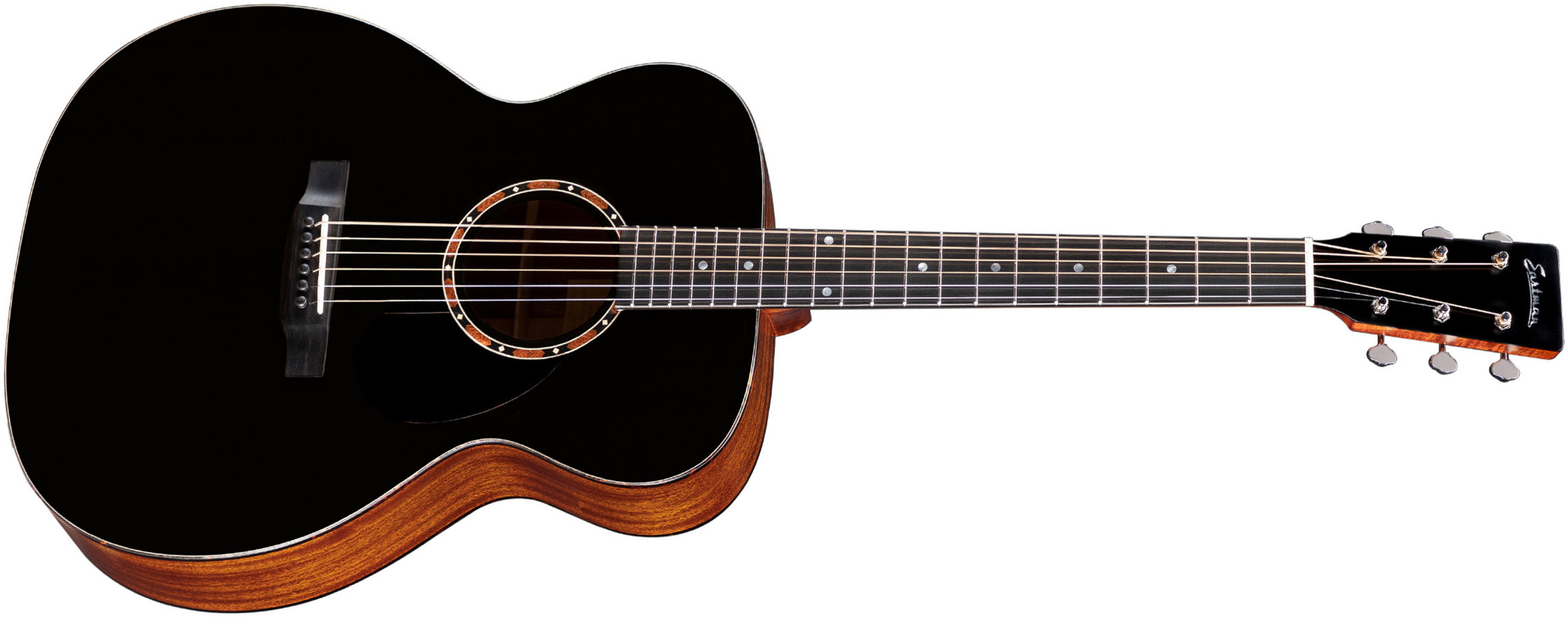 Eastman E2om Traditional Orchestra Model Cedre Sapele Eb - Truetone Satin Black - Westerngitaar & electro - Main picture