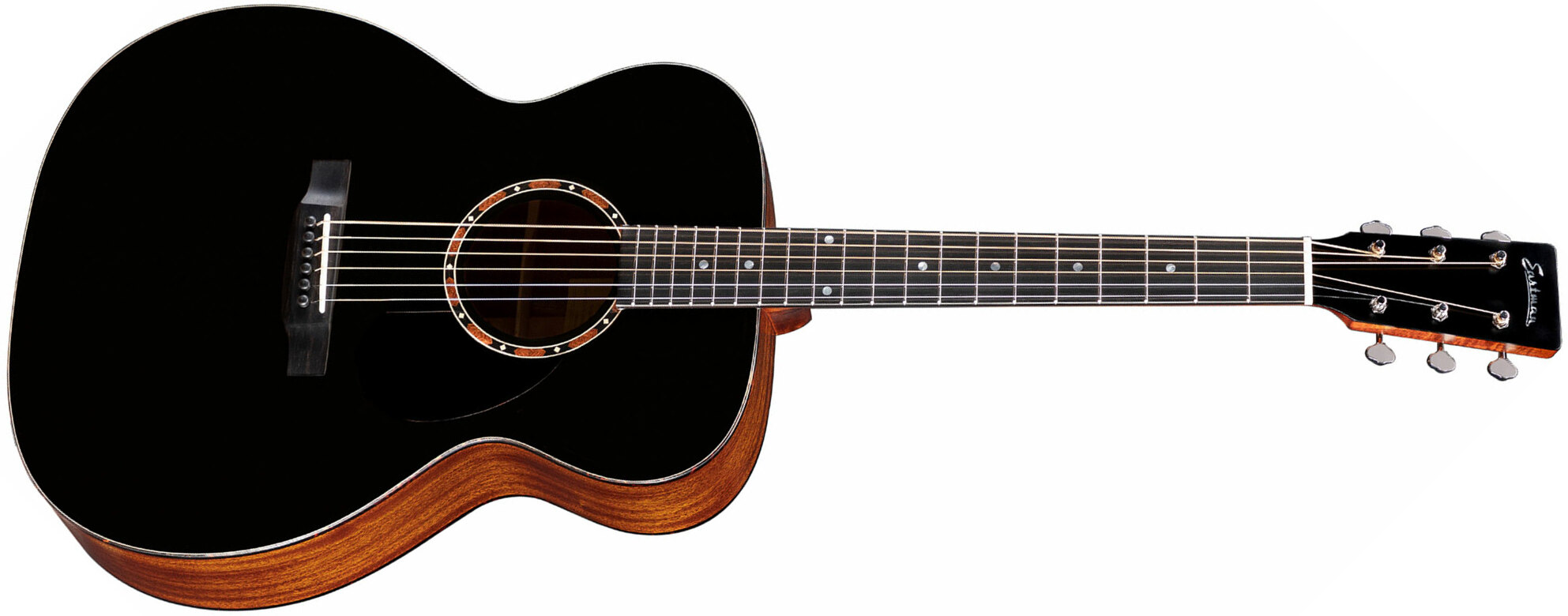 Eastman E2om Traditional Orchestra Model Cedre Sapele Eb - Truetone Satin Black - Westerngitaar & electro - Main picture