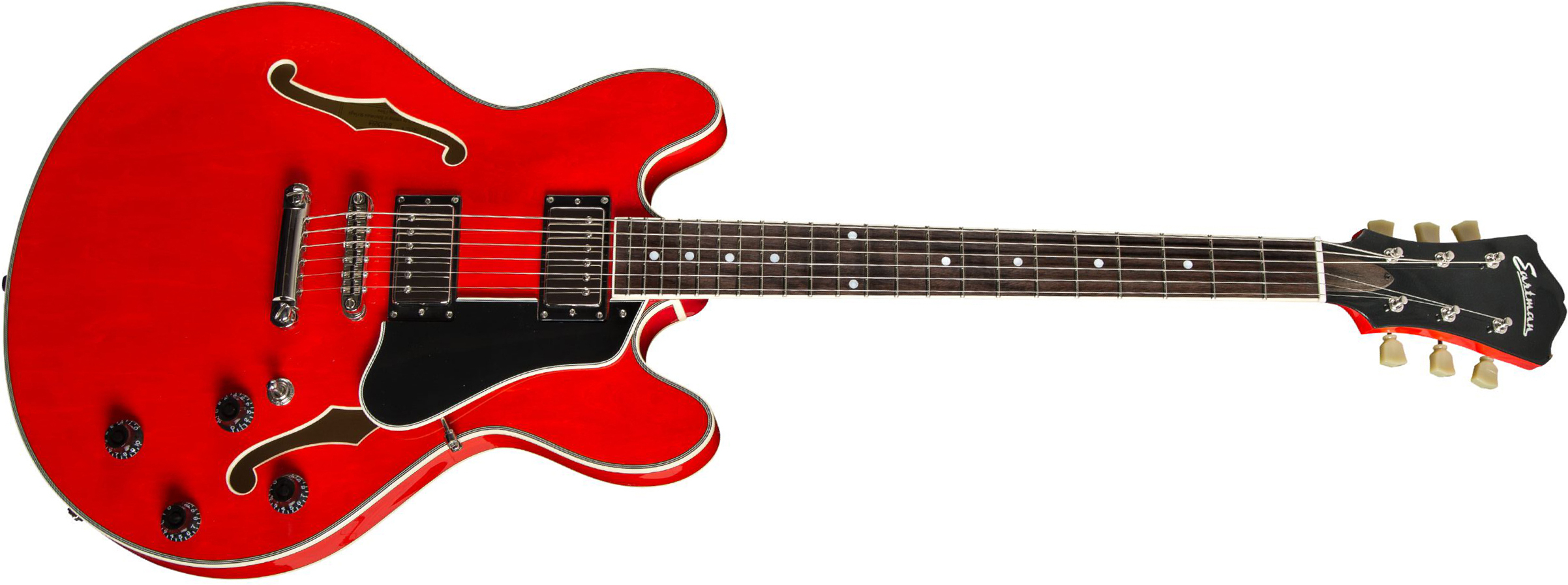 Eastman T386 Thinline Laminate Tout Erable Ht Eb - Red - Semi hollow elektriche gitaar - Main picture