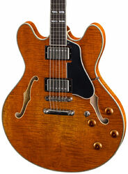 Semi hollow elektriche gitaar Eastman T59v Thinline Laminate - Amber