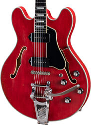 Semi hollow elektriche gitaar Eastman T64/v Thinline Laminate - Red