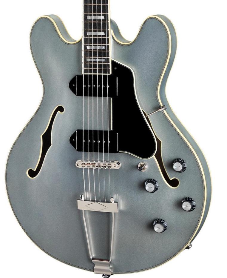 Semi hollow elektriche gitaar Eastman Thinline T64-T Trapeze - Truetone Gloss Iced Blue Metallic