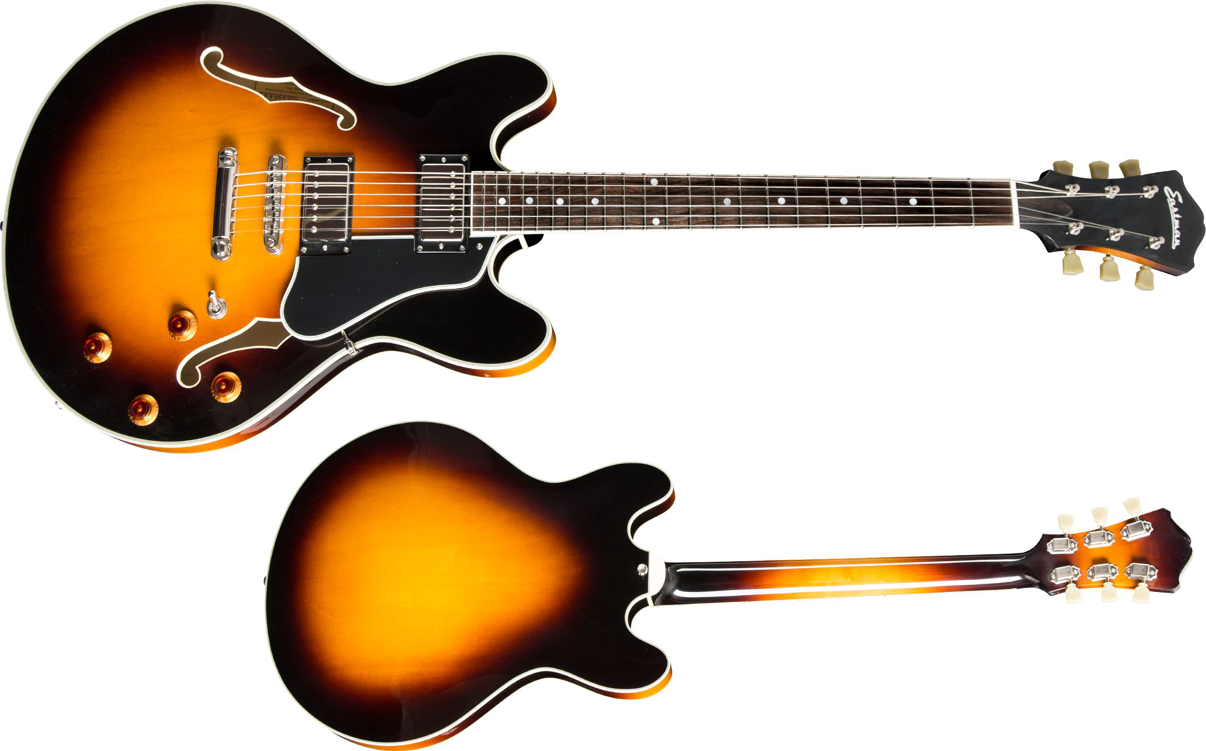 Eastman T386 Thinline Laminate Tout Erable Ht Eb - Sunburst - Semi hollow elektriche gitaar - Variation 1