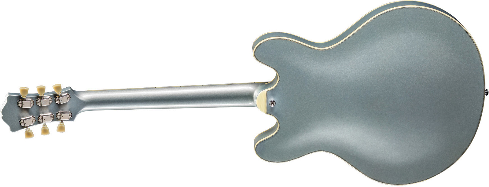 Eastman T64-t Trapeze Thinline 2s P90 Ht Rw Eb - Truetone Gloss Iced Blue Metallic - Semi hollow elektriche gitaar - Variation 1