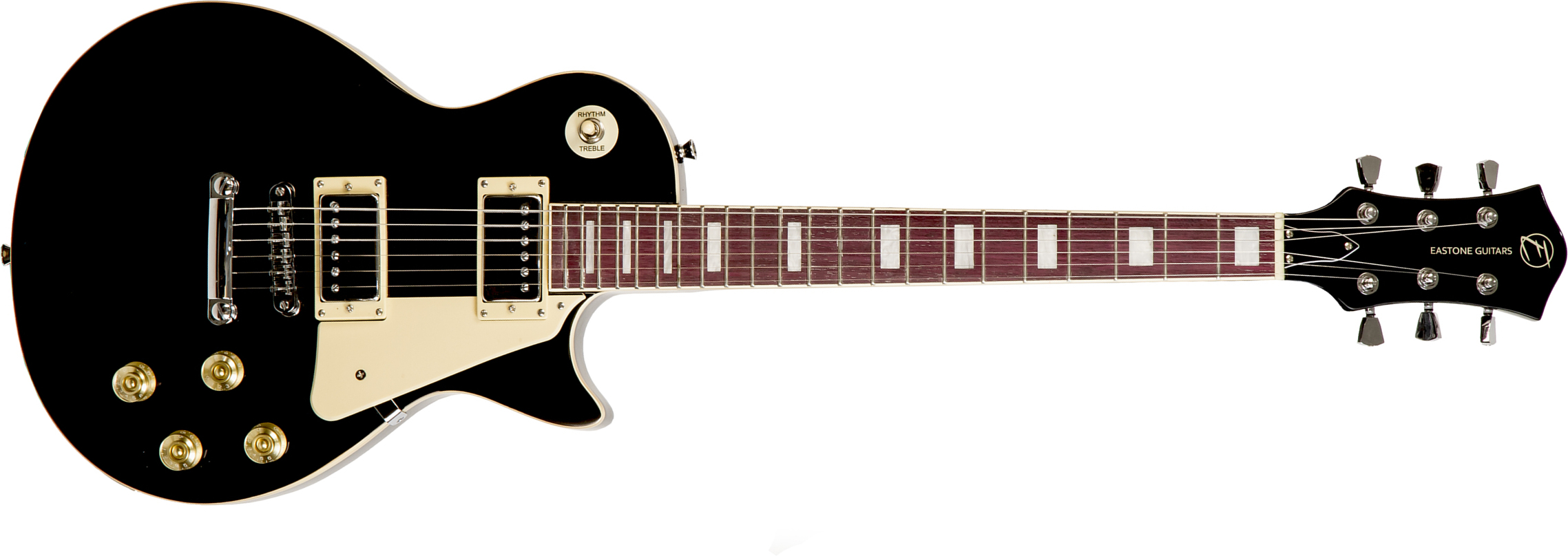 Eastone Lp100 Blk Hh Ht Pur - Black - Enkel gesneden elektrische gitaar - Main picture