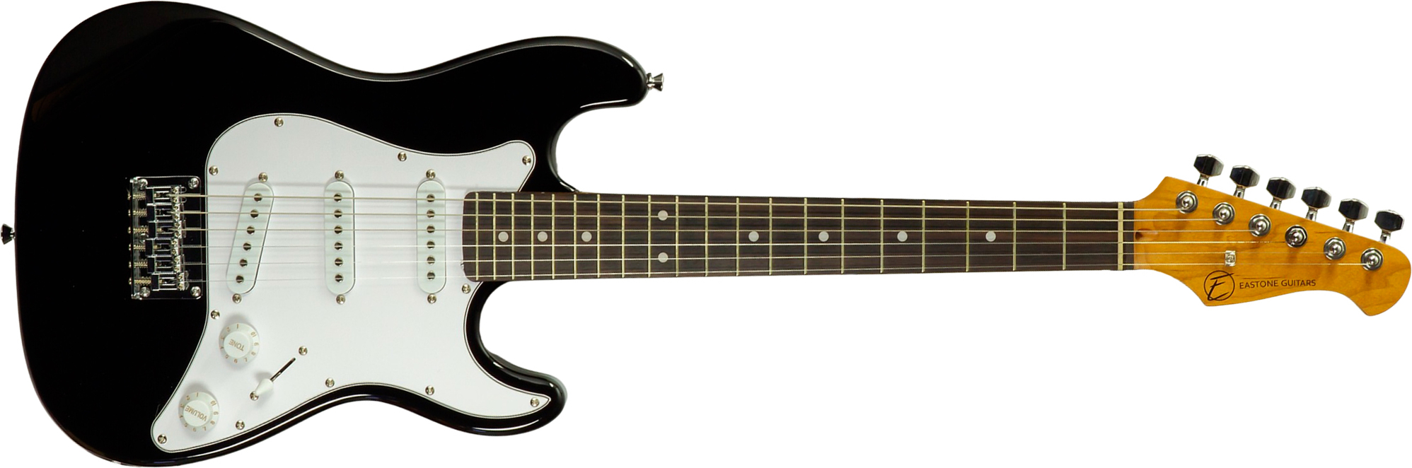 Eastone St-mini-blk 3s Trem Pur - Black - Elektrische gitaar voor kinderen - Main picture