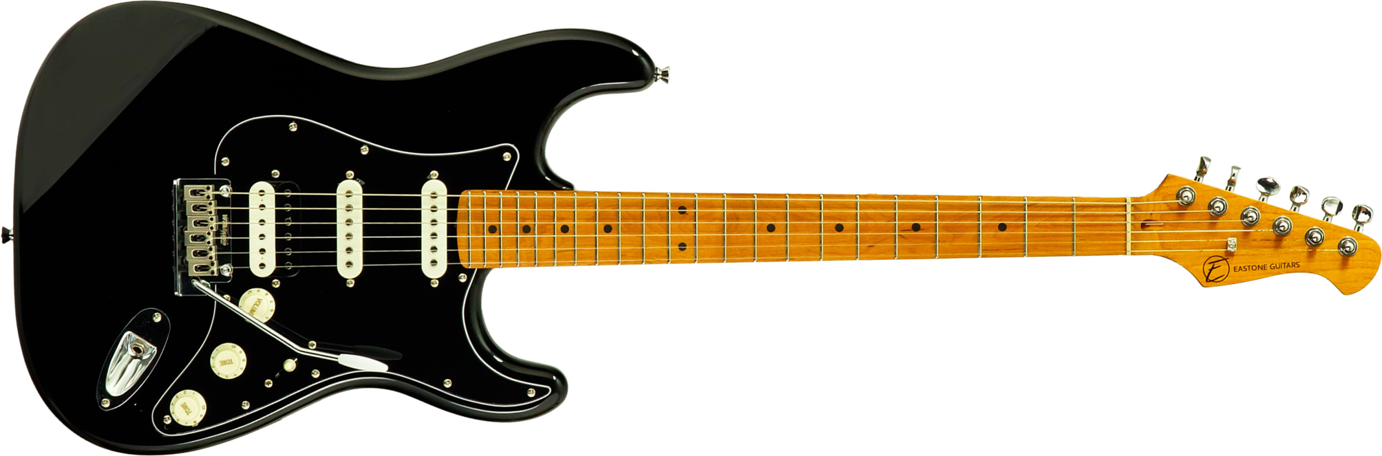 Eastone St150r-blk-rw Hss Trem Mn - Black - Elektrische gitaar in Strat vorm - Main picture