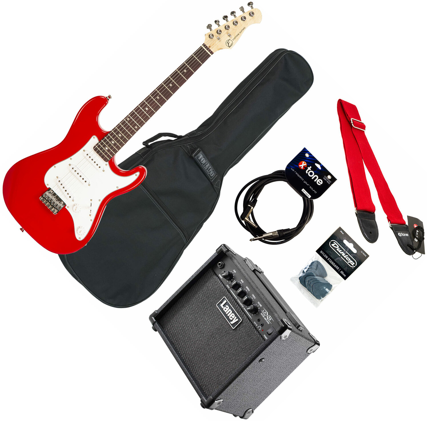 Eastone Str Mini +marshall Mg10 +cable +housse +courroie +mediators - Red - Elektrische gitaar voor kinderen - Main picture