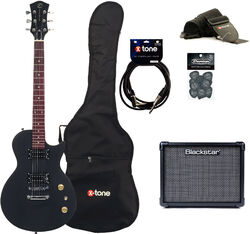 Elektrische gitaar set Eastone LPL70 +Blackstar Id Core stereo 10 V3 +Accessoires - Black satin