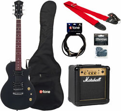 Elektrische gitaar set Eastone LPL70 +Marshall MG10G +Accessories - Black satin