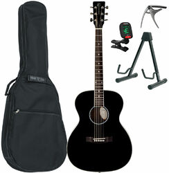 Western gitaar set Eastone OM100-BLK + Pack - Black